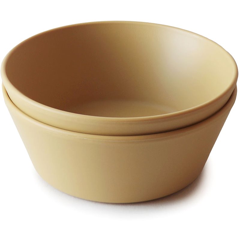 Mushie Round Dinnerware Bowl миска Mustard 2 кс