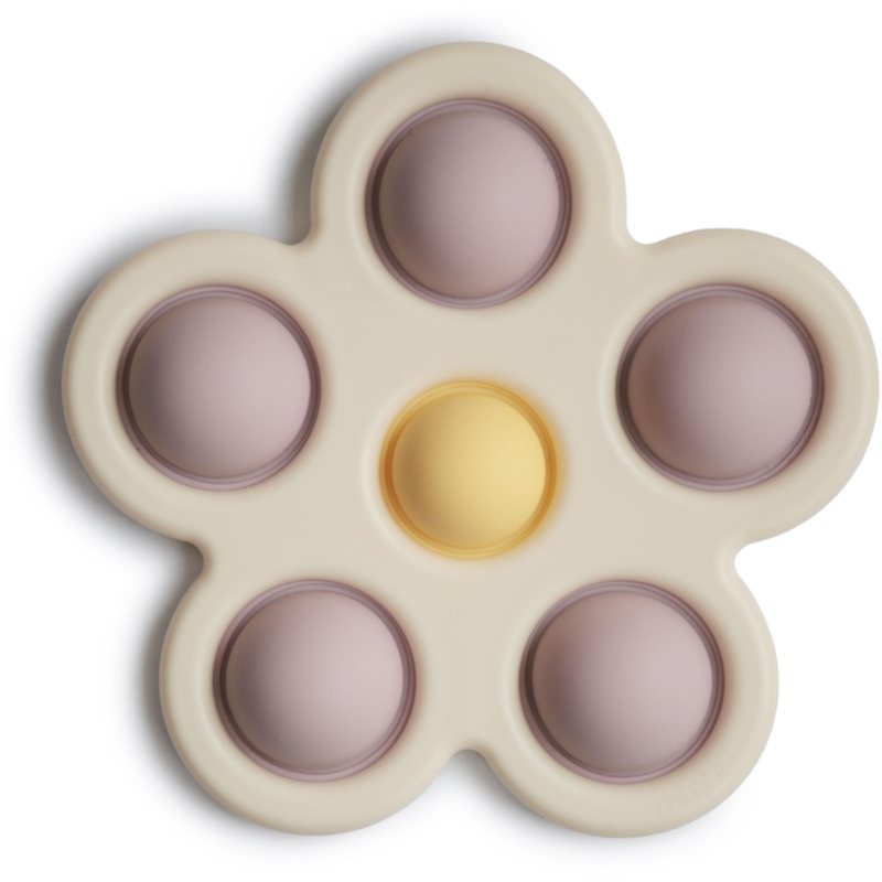 Mushie Pop-It Flower igrača Soft Lilac/Pale Daffodil/Ivory 1 kos