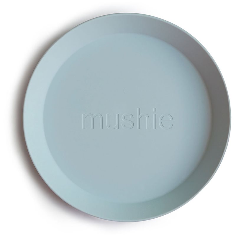 Mushie Round Dinnerware Plates tanier Powder Blue 2 ks