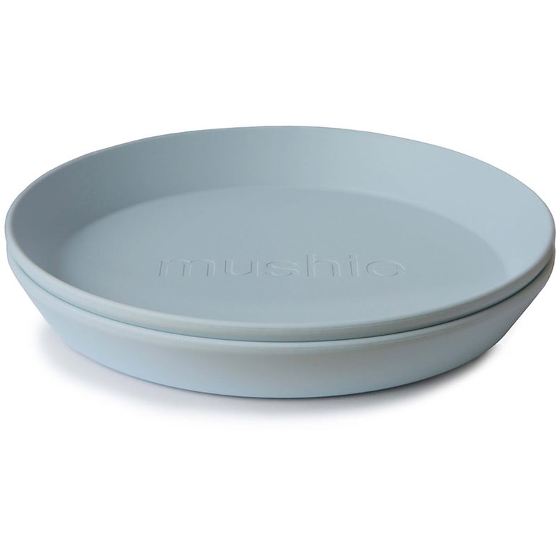 Mushie Round Dinnerware Plates тарілка Powder Blue 2 кс