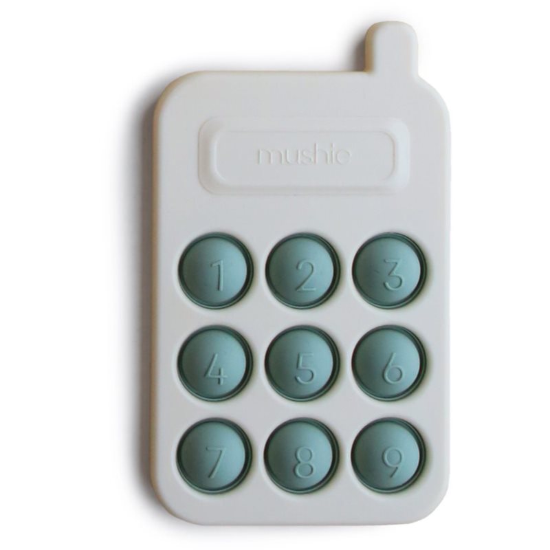 Mushie Pop-It Phone aktivity hračka pro děti Cambridge Blue 10m+ 1 ks