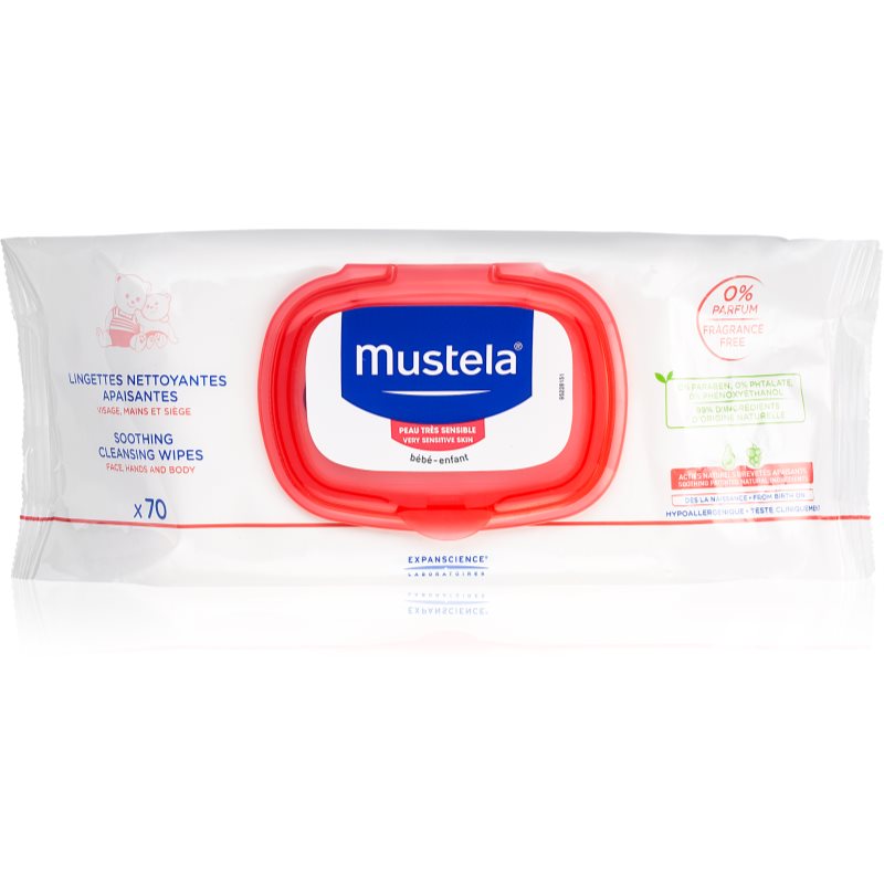 Mustela Bébé Beruhigende Feuchttücher für Kinder 70 St.