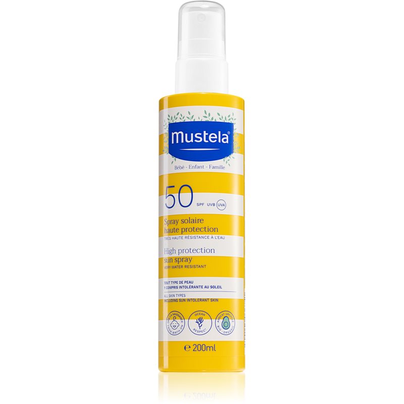 Mustela Family High Protection Sun Spray védő napozótej spray formában SPF 50+ 200 ml