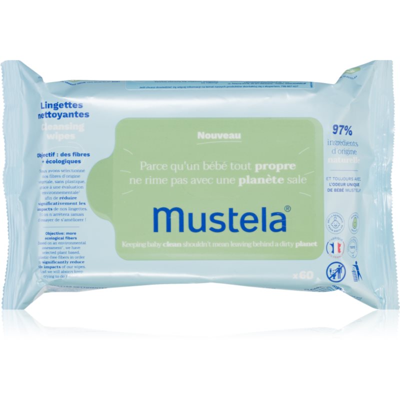 Mustela Bébé Cleansing Wipes feuchte Feuchttücher für Kinder 60 St.