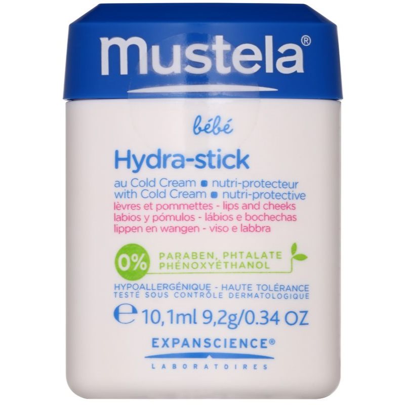 

Mustela Bébé Hydra Stick захисний зволожуючий стік для губ та щік для дітей