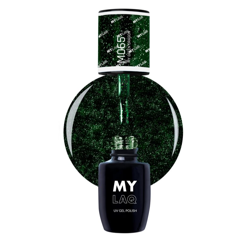 MYLAQ UV Gel Polish гелевий лак для нігтів відтінок My Green Dragon 5 мл