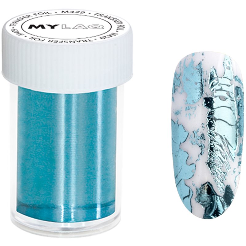 MYLAQ Transfer Foil фольга для дизайну нігтів для нігтів відтінок Blue 4x100 см
