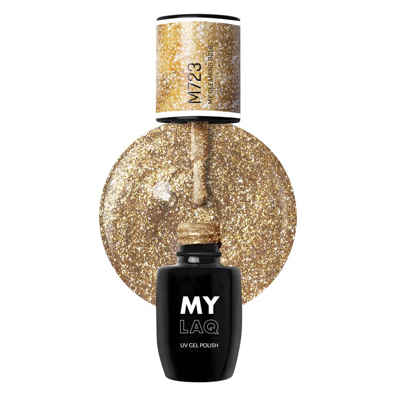 MYLAQ UV Gel Polish Gel Nail Polish Shade My Gleaming Gold 5 Ml