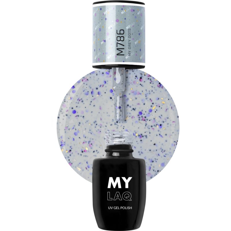 MYLAQ UV Gel Polish гелевий лак для нігтів відтінок My Grey Dots 5 мл