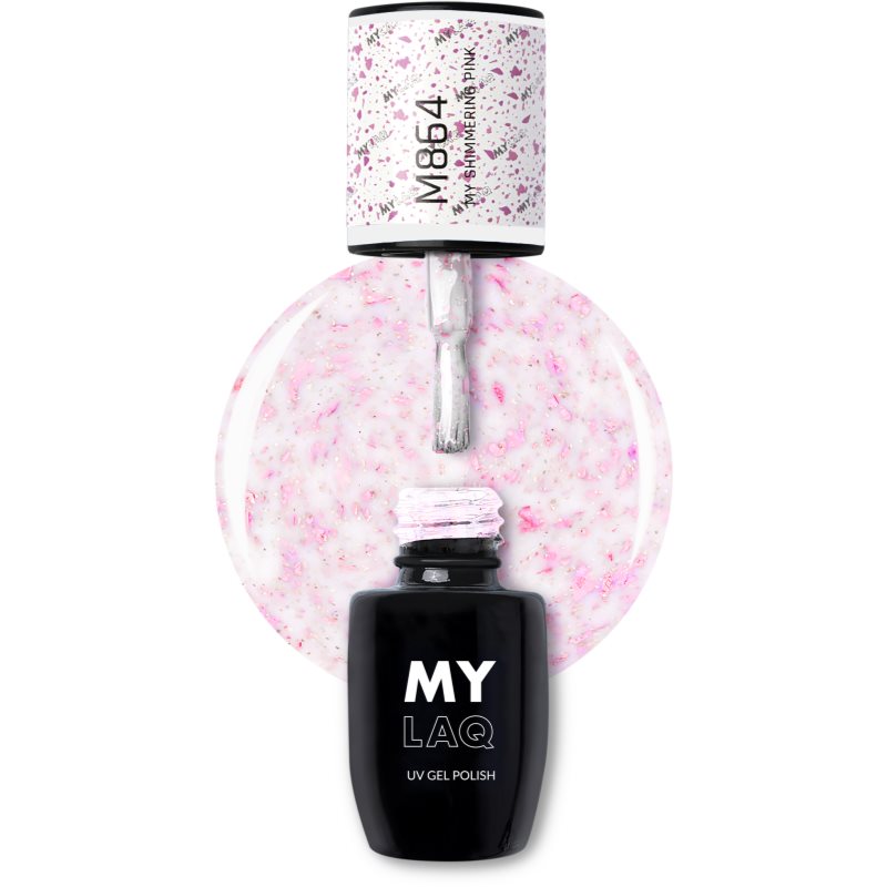 MYLAQ UV Gel Polish гелевий лак для нігтів відтінок My Shimmering Pink 5 мл