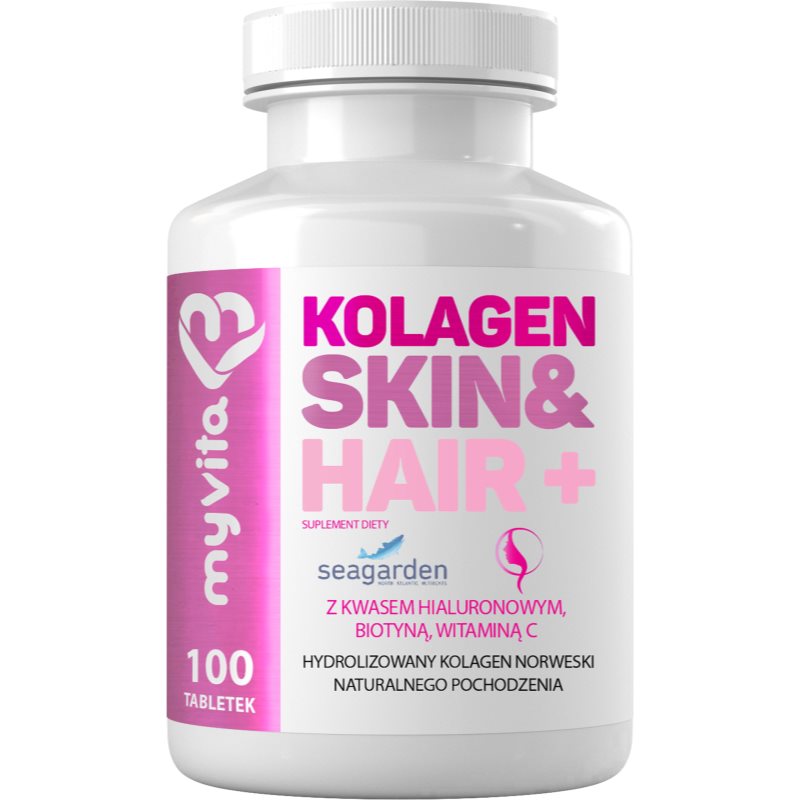MyVita Kolagen Skin&Hair+ tabletki piękne włosy, skóra i paznokcie 100 tabletek