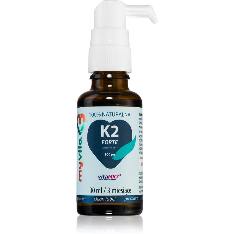 MyVita Naturalna witamina K2 MK-7 200 mcg Forte krople dla zdrowia kości i stawów 30 ml