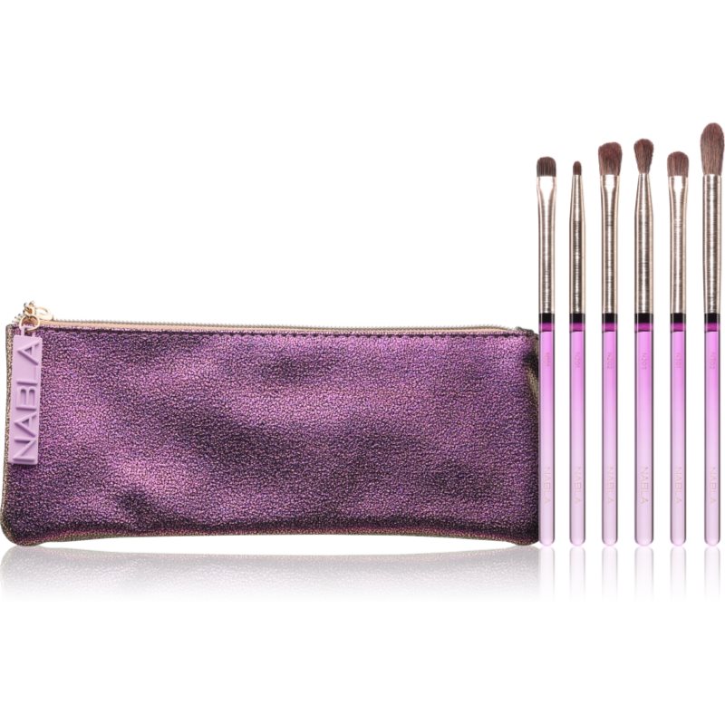 NABLA Cosmetics Amethyst sada štětců na líčení očí s pouzdrem