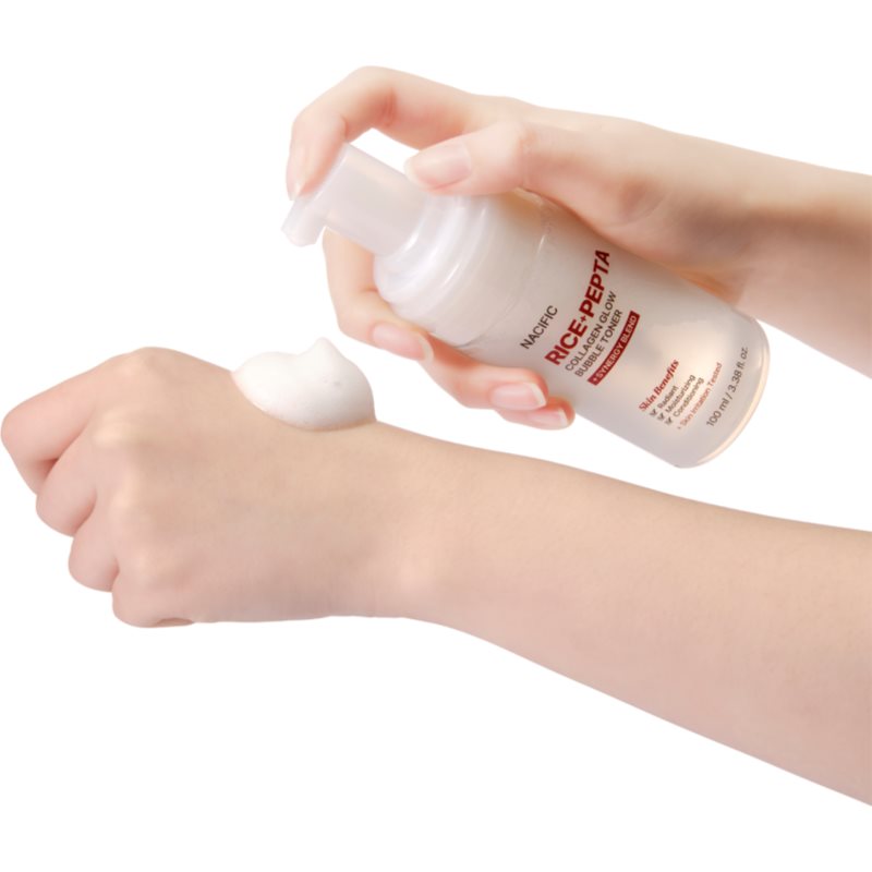 Nacific Rice + Pepta Collagen Glow Bubble Toner rozjasňujúce pleťové tonikum s hydratačným účinkom 100 ml (obrázok 5)