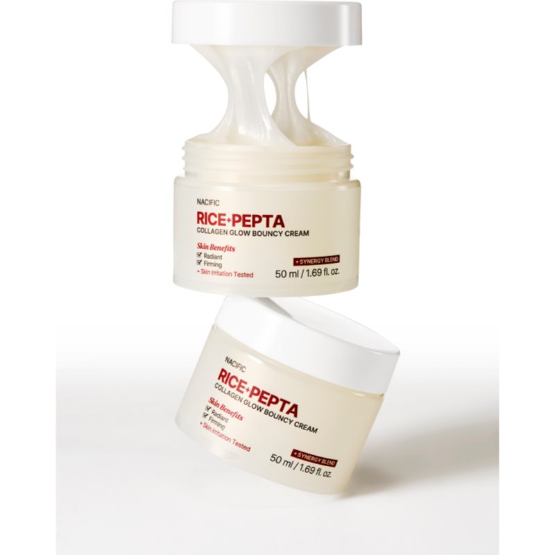 Nacific Rice + Pepta Collagen Glow Bouncy Cream aufhellende Gesichtscreme mit feuchtigkeitsspendender Wirkung 50 ml (Bild 4)