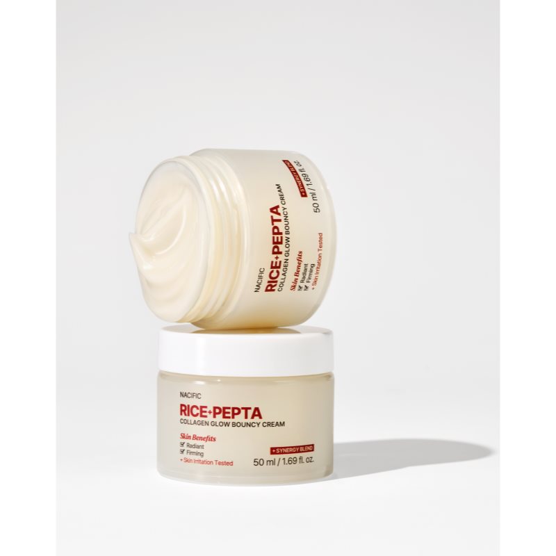 Nacific Rice + Pepta Collagen Glow Bouncy Cream aufhellende Gesichtscreme mit feuchtigkeitsspendender Wirkung 50 ml (Bild 5)