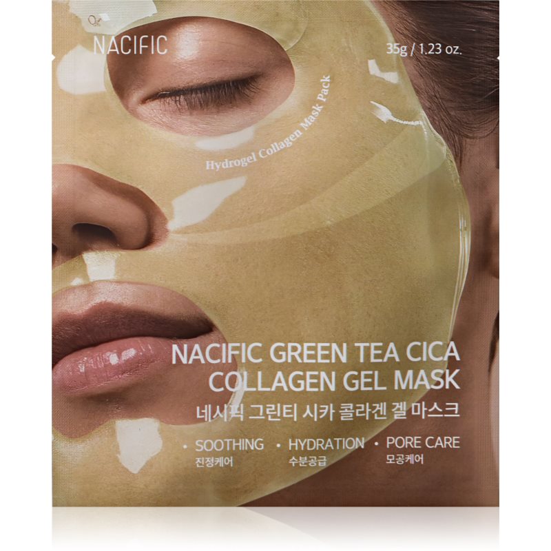 Nacific Green Tea Collagen Gel Mask rozjasňujúca pleťová maska s hydratačným účinkom 1 ks