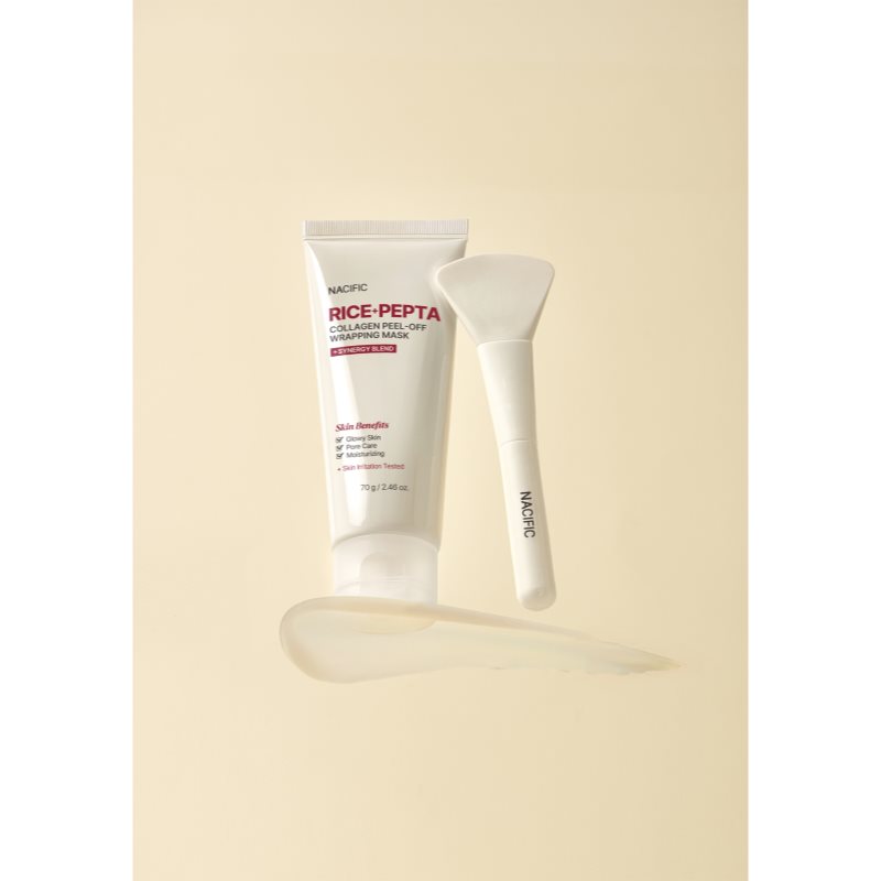 Nacific Rice + Pepta Collagen Peel-off Wrapping Mask feuchtigkeitsspendende Gesichtsmaske zum vereinheitlichen der Hauttöne 70 g (Bild 6)