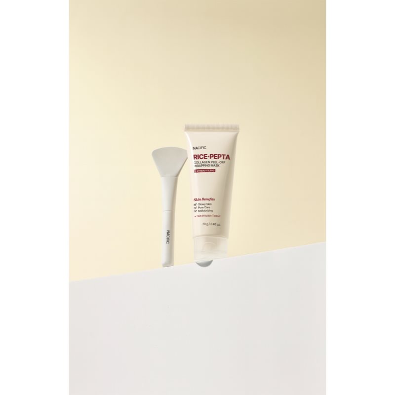 Nacific Rice + Pepta Collagen Peel-off Wrapping Mask feuchtigkeitsspendende Gesichtsmaske zum vereinheitlichen der Hauttöne 70 g (Bild 7)