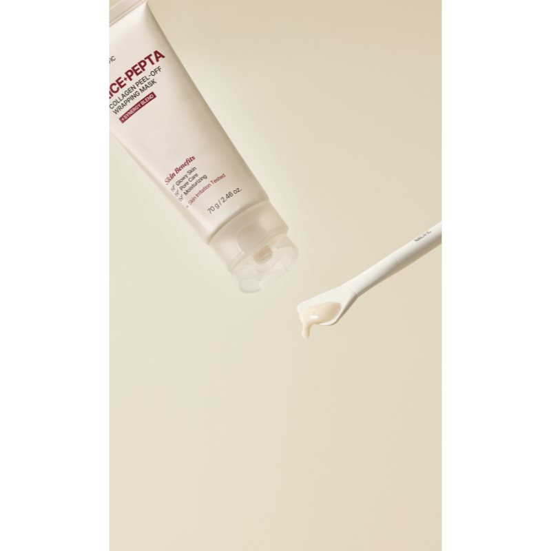 Nacific Rice + Pepta Collagen Peel-off Wrapping Mask feuchtigkeitsspendende Gesichtsmaske zum vereinheitlichen der Hauttöne 70 g (Bild 8)