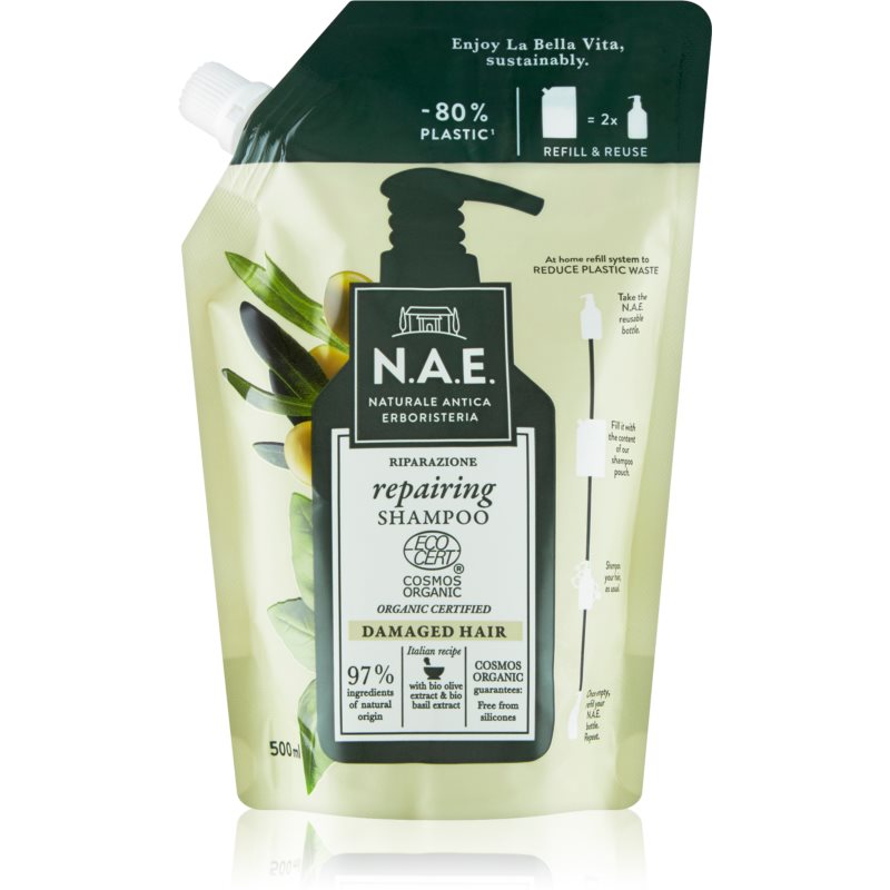 N.A.E. Riparazione regeneruojamasis šampūnas sausiems plaukams Refill 500 ml