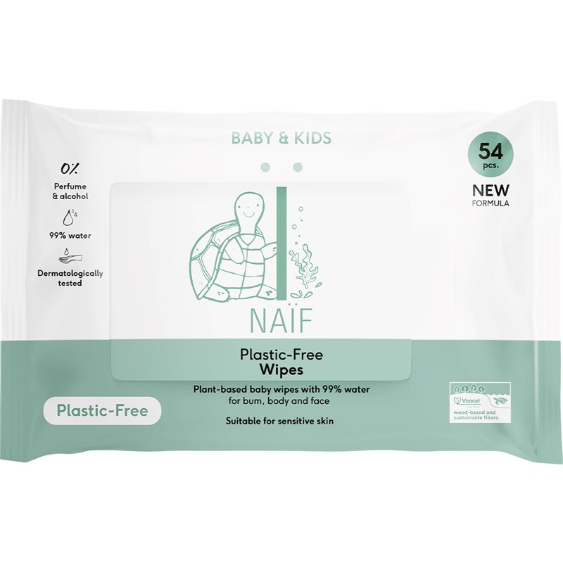 Naif Baby & Kids Plastic Free Wipes вологі серветки для дітей від народження 54 кс