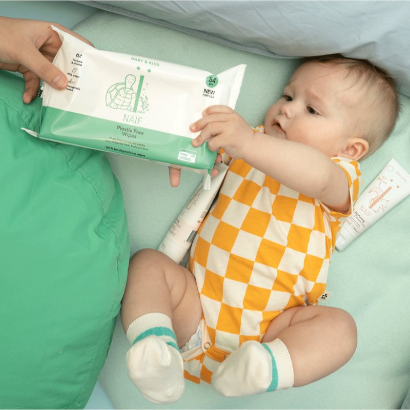Naif Baby & Kids Plastic Free Wipes Feuchttücher für Kinder ab der Geburt 54 St.