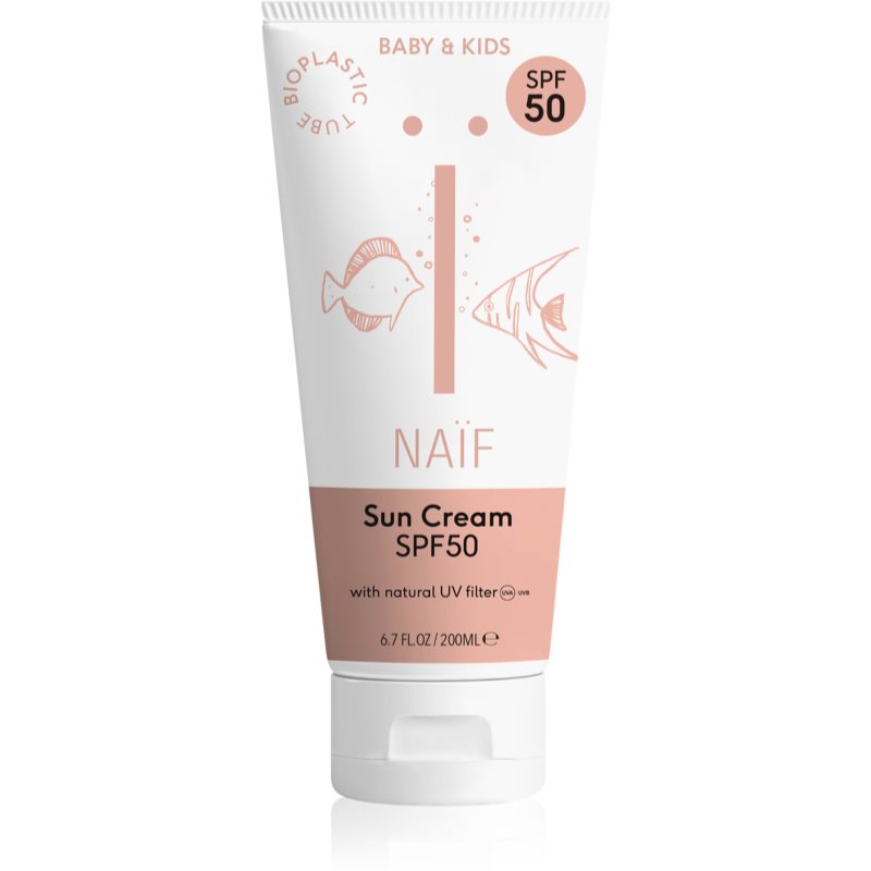 Naif Baby & Kids Sun Cream SPF 50 apsaugos nuo saulės kremas vaikams SPF 50 200 ml