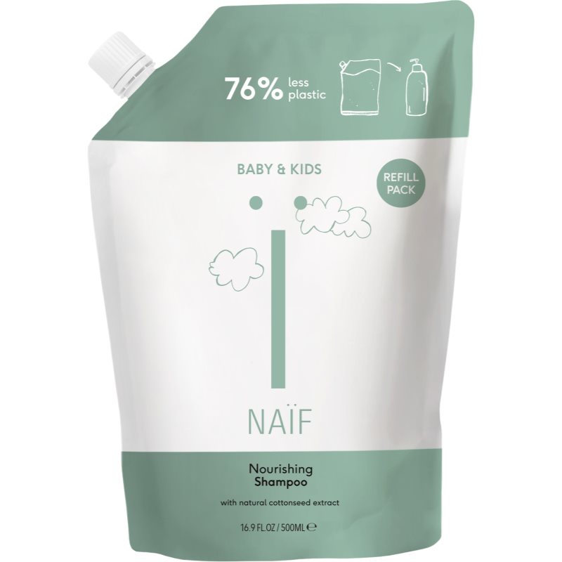 Naif Baby & Kids Nourishing Shampoo Refill maitinamasis šampūnas vaikams nuo gimimo užpildas 500 ml