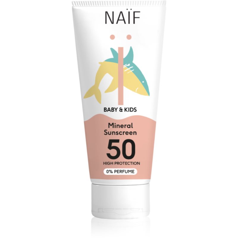 Naif Baby & Kids Mineral Sunscreen SPF 50 0 % Perfume dětský ochranný krém 100 ml