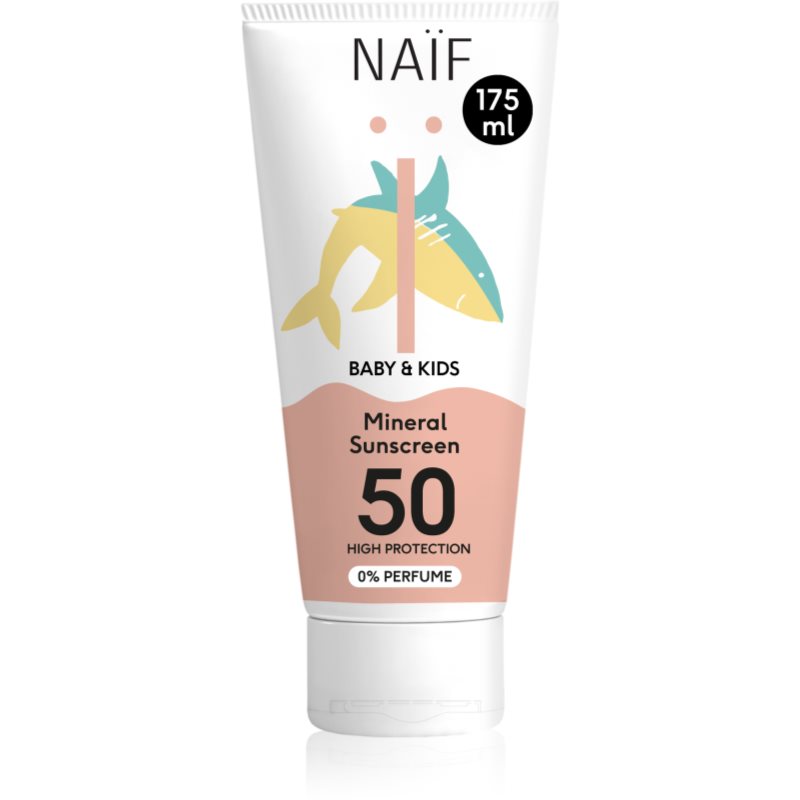 Naif Baby & Kids Mineral Sunscreen SPF 50 0 % Perfume dětský ochranný krém 175 ml