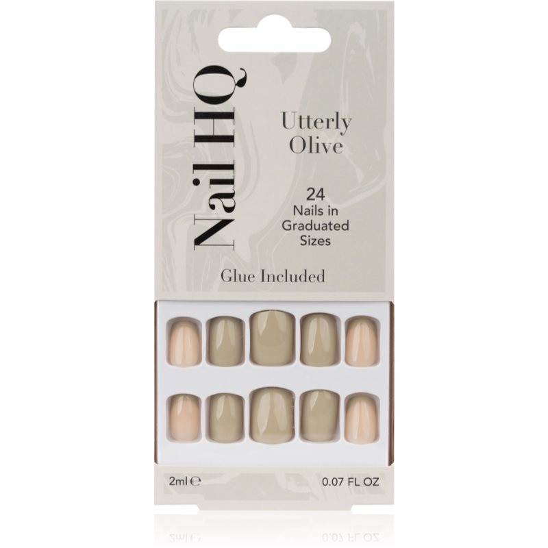 Nail HQ Nail HQ Square Ψεύτικα νύχια Utterly Olive 24 τμχ