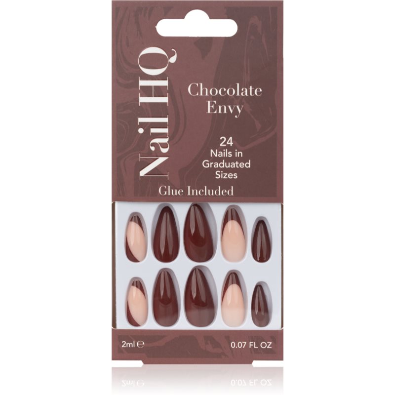 E-shop Nail HQ Almond umělé nehty Chocolate Envy 24 ks