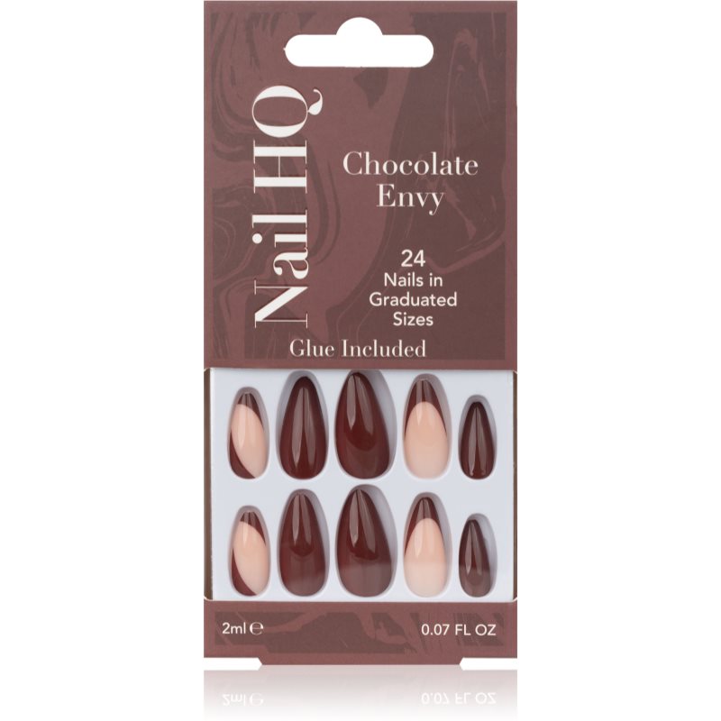 Nail HQ Almond накладні нігті Chocolate Envy 24 кс