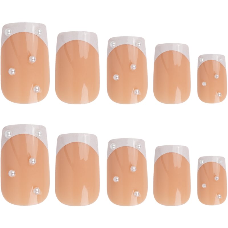 Nail HQ Long Square False Nails Pearly French 24 Pc