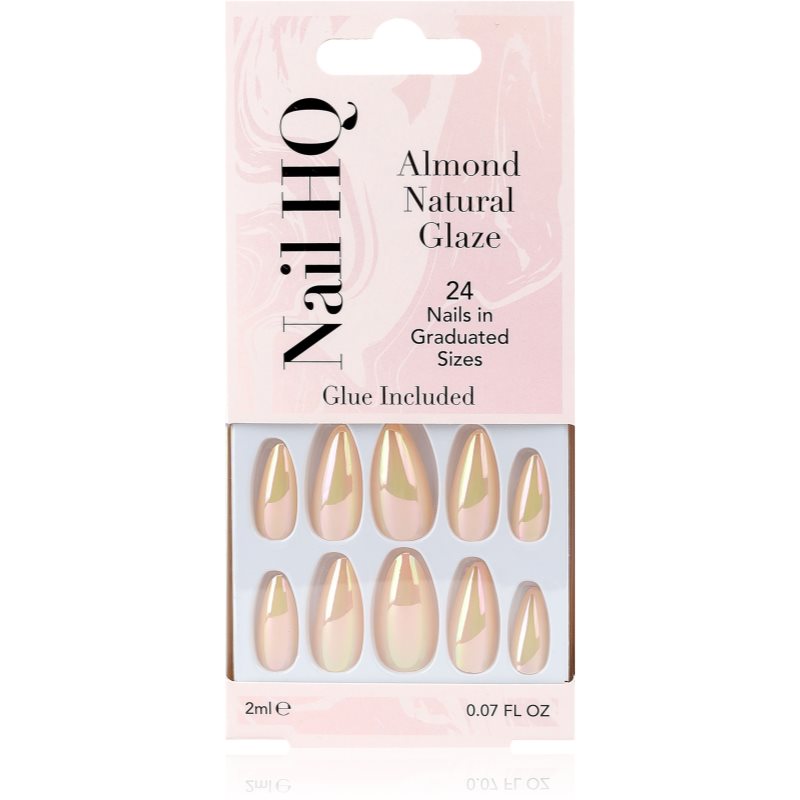 Nail HQ Almond накладні нігті Natural Glaze 24 кс