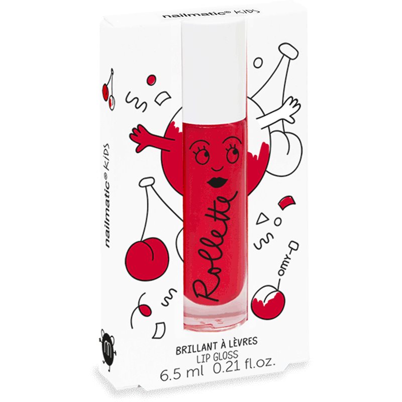 Nailmatic Kids Rollette lip gloss for children shade Cherry 6,5 ml

