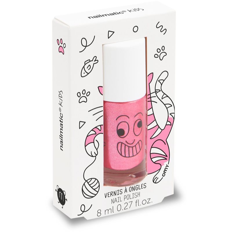 Nailmatic Kids nagų lakas vaikams atspalvis Kitty - candy pink glitter 8 ml