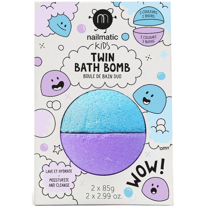 Nailmatic Kids koupelová bomba Blue + Violet 2x85 g