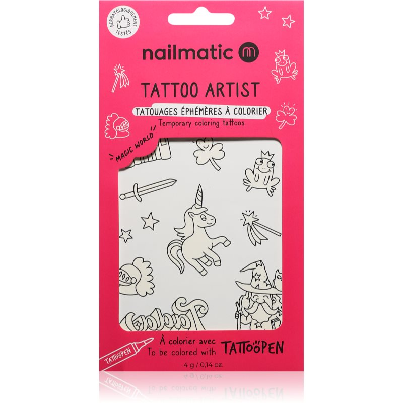 Nailmatic Tattoo Artist Temporary Coloring Tattoos tetovačka pre deti 3 y+ Magic World 9x16,3 cm