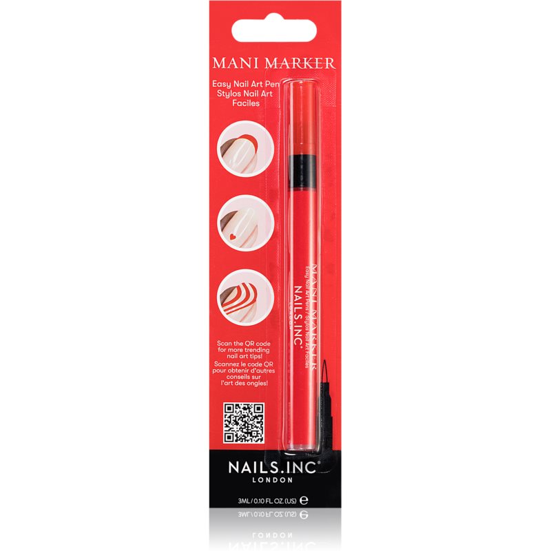 Nails Inc. Mani Marker ozdobný lak na nechty v aplikačnom pere Red 3 ml