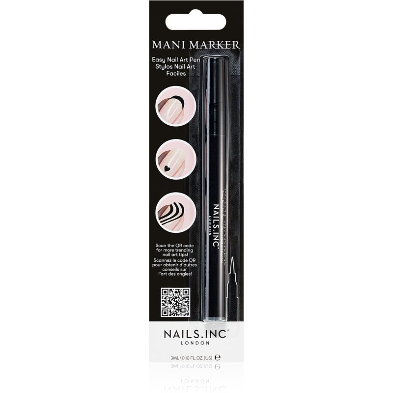 Nails Inc. Mani Marker decorative nail varnish in an application pen shade Black 3 ml

