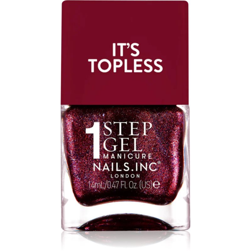 Nails Inc. It’s Topless gelový lak na nehty pro dlouhotrvající efekt odstín Scarlett 14 ml