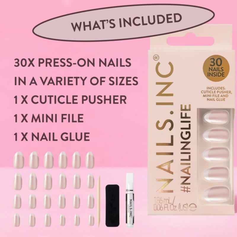 Nails Inc. #NailingLife Press-On Nails umelé nechty odtieň All Out Olivia Glaze 33 ks (obrázok 3)