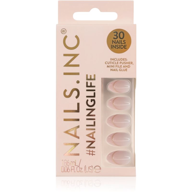 Nails Inc. #NailingLife Press-On Nails umelé nechty odtieň Style It Like Sabrina Gold French Tip 33 ks