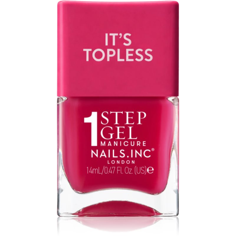 Nails Inc. It’s Topless gélový lak na nechty pre dlhotrvajúci efekt odtieň Gracie Guava Red 14 ml
