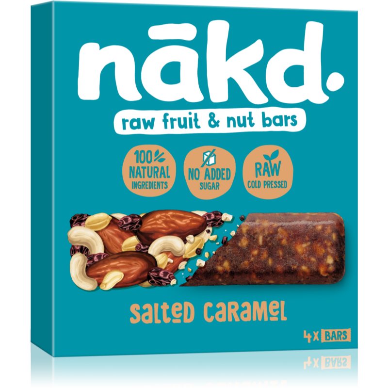 nākd. Salted Caramel ovocná tyčinka s ořechy 4x35 g