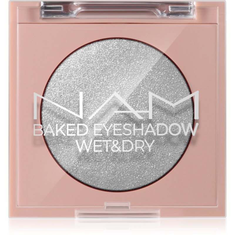 NAM Baked Eyeshadow trblietavé očné tiene 02 Silver Lining 4 g