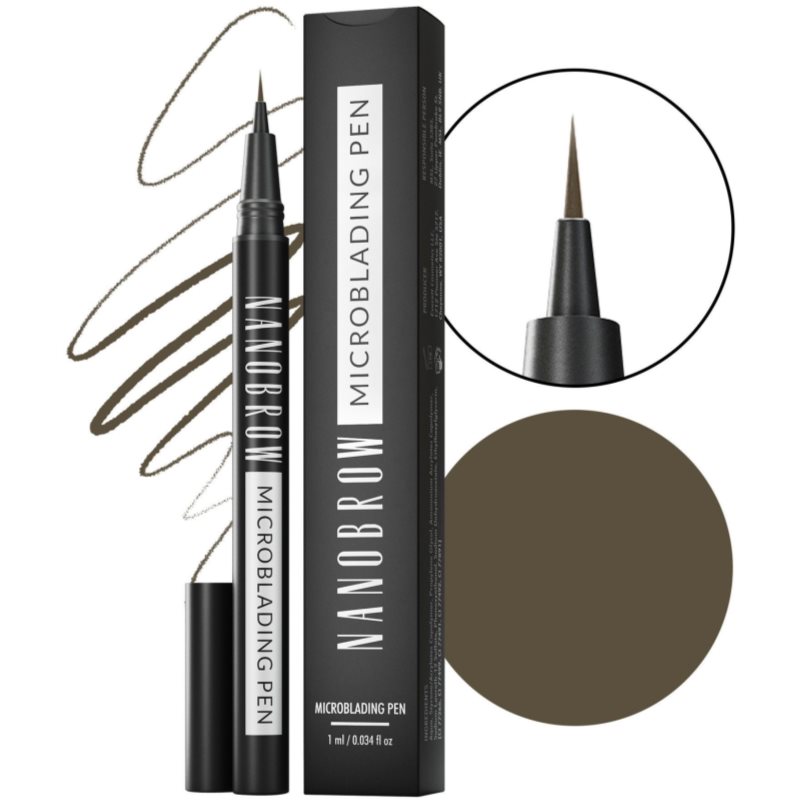 Nanobrow Microblading Pen Eye-liner Waterproof Très Précis Sourcils Teinte Dark Brown 1 Ml