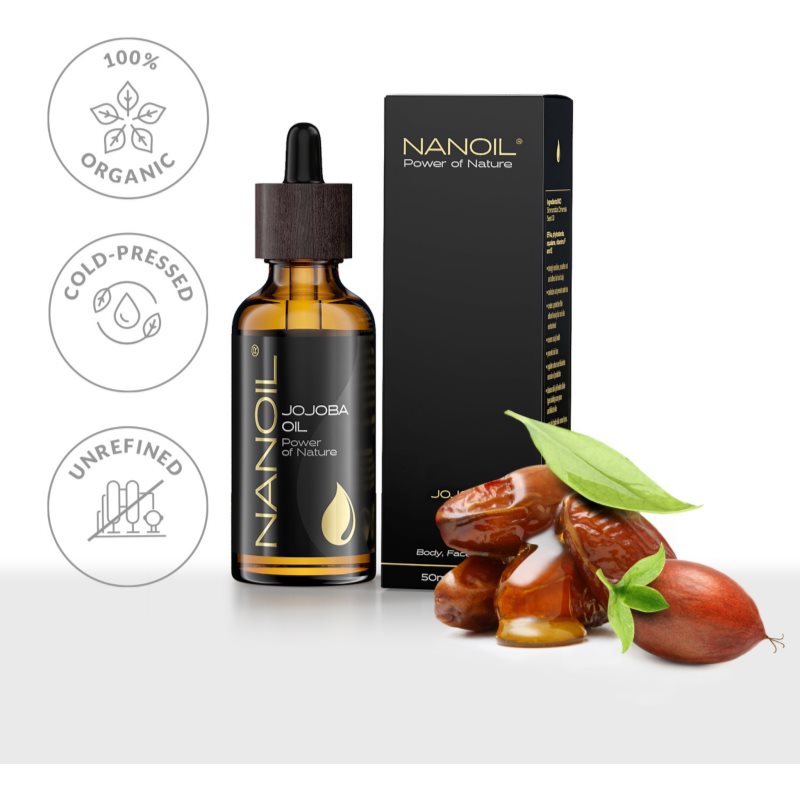 Nanoil Jojoba Oil jojobaolaj arcra, testre és hajra 50 ml termék 2. képe
